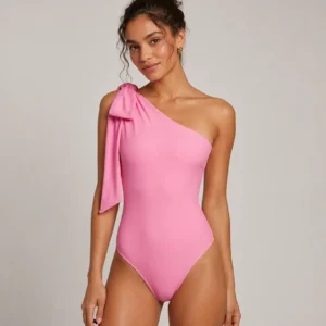Rosé Belle One Shoulder Swimsuit